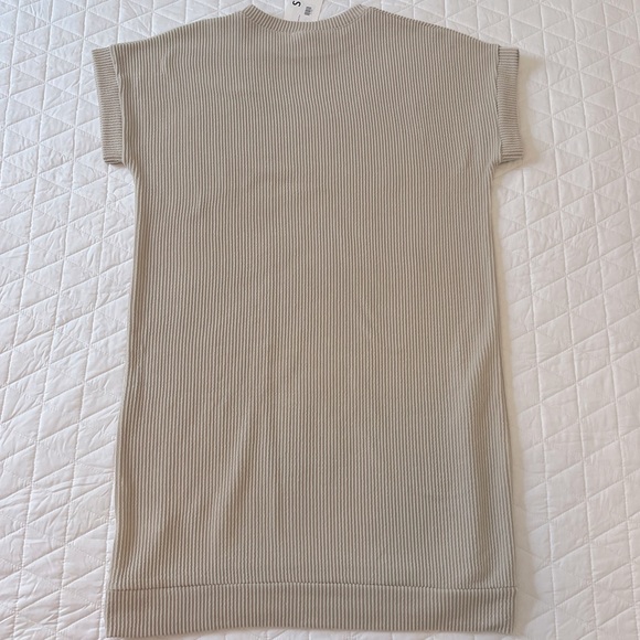 NWT: Tres Bien Oatmeal Corded Gauze Dress Sz: Small - Picture 3 of 11
